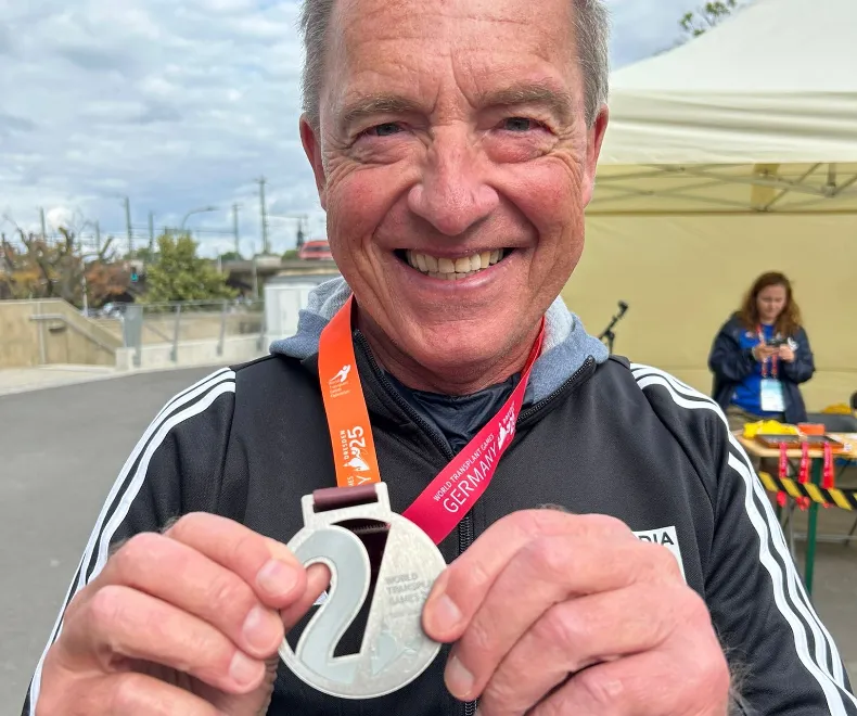 Godehard Gerhardy zeigt sich bei den World Transplant Games