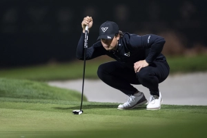 Michael La Sasso auf dem Grün vom 18. Loch