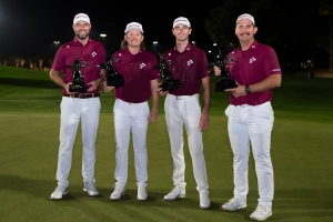 Die Teamchampions: Marc Leishman, Captain Cameron Smith, Elvis Smylie und Lucas Herbert vom Ripper Club