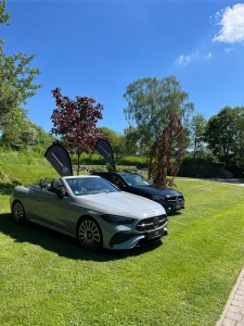Oben offene Variante: Einige automobile Blickfänge unter dem Abschlag 10 fanden große Aufmerksamkeit. Hier sind ein CLE Cabrio sowie das T-Modell der C-Klasse zu sehen.