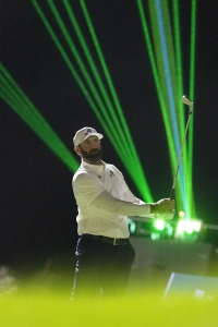 Dustin Johnson, Captain der 4Aces, an Loch 5