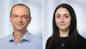 Seniorautor Prof. Dr. Tobias Moser, Direktor des Instituts für Auditorische Neurowissenschaften der Universitätsmedizin Göttingen (UMG) sowie Sprecher des Göttinger Exzellenzclusters „Multiscale Bioimaging: Von Molekularen Maschinen zu Netzwerken erregbarer Zellen“ (MBExC), und Erstautorin Dr. Nare Karagulyan, Postdoktorandin am Institut für Auditorische Neurowissenschaften der UMG sowie Mitglied des Hertha Sponer Colleges am Göttinger Exzellenzcluster MBExC.